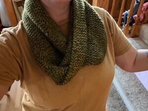 Gorgeous green knit infinity scarf